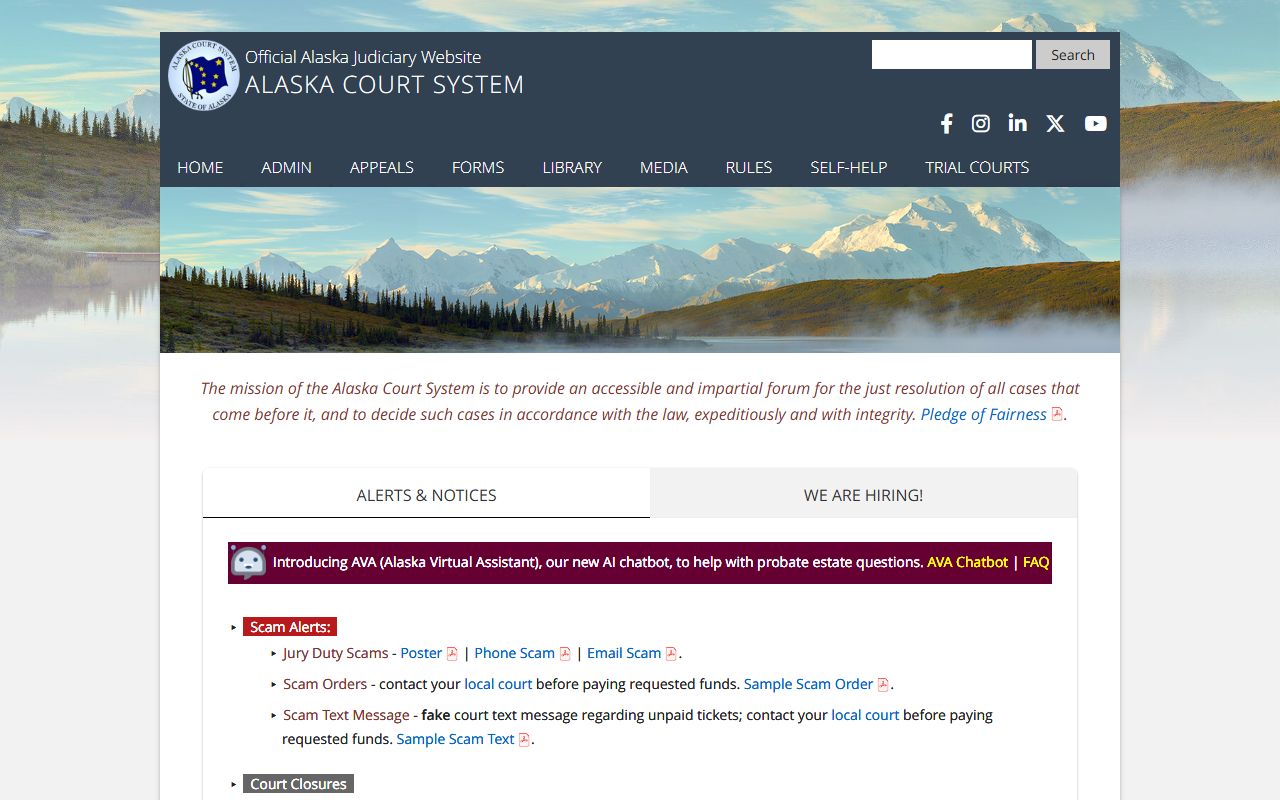 Alaska Court Public Access Portal for booking reports